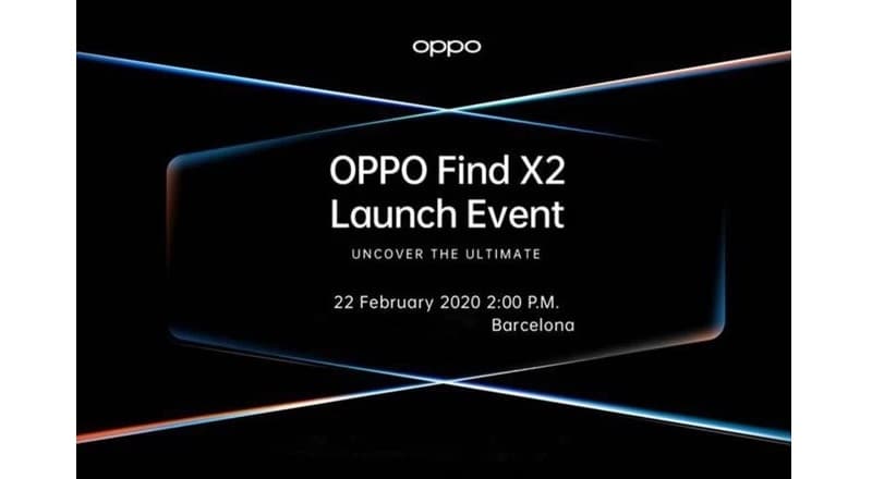 Oppo Find X2: Data de lançamento é revelada pela fabricante Convite de lançamento do Oppo Find X2.