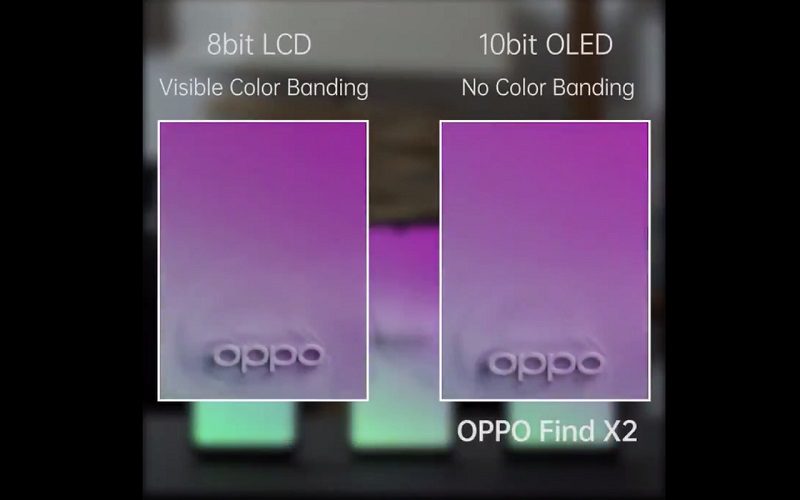Oppo Find X2: Teasers exibem o potencial da tela do flagship Comparativo de tela do Oppo Find X2.