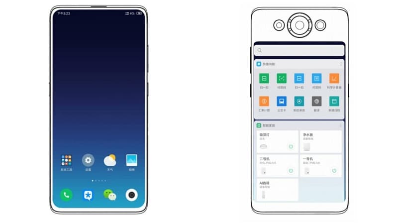 Xiaomi registra patente de smartphone com duas telas Patente smartphone Xiaomi com duas telas.