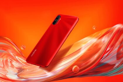 Realme C3 vermelho.