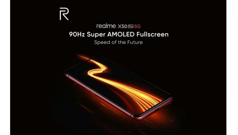 Realme X50 Pro 5G: Teaser confirma tela Super AMOLED de 90Hz Teaser da tela do Realme X50 Pro 5G.