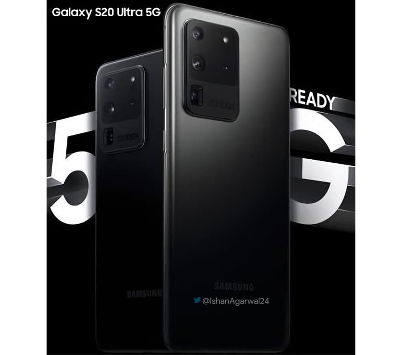 Galaxy S20 Ultra 5G: Pôster oficial vaza e revela duas variantes de cores Pôster vazado do Galaxy S20 Ultra 5G.