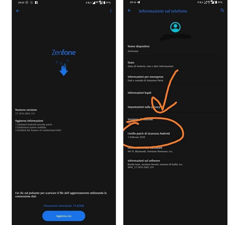 ASUS Zenfone 6 é atualizado com pacote de segurança de fevereiro Captura de tela da atualização de fevereiro do Zenfone 6.