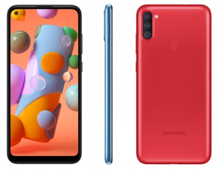 Galaxy A11: Samsung publica imagens do aparelho com suas cores galaxy a11 cor vermelha