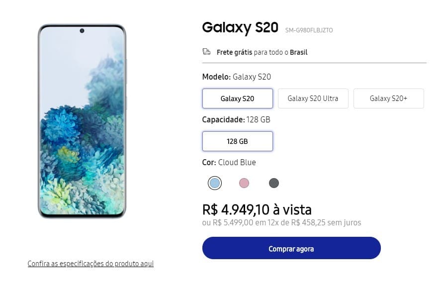 Galaxy S20: Loja da Samsung revela preço oficial dos smartphones galaxy s20 preco oficial