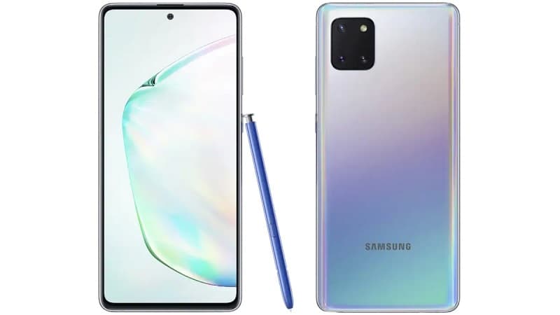 Galaxy Note 10 Lite recebe atualização de segurança de fevereiro Note 10 Lite branco.