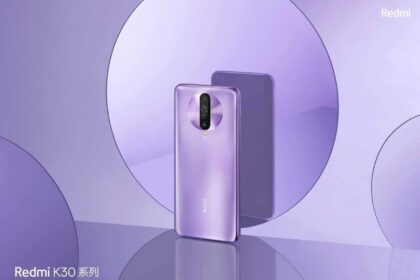 Redmi K30 Pro traseira lilás.