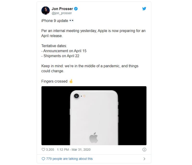 Suposta data de lançamento do iPhone 9.