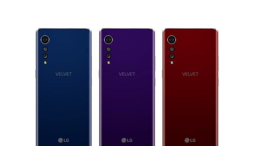 LG Velvet três cores.