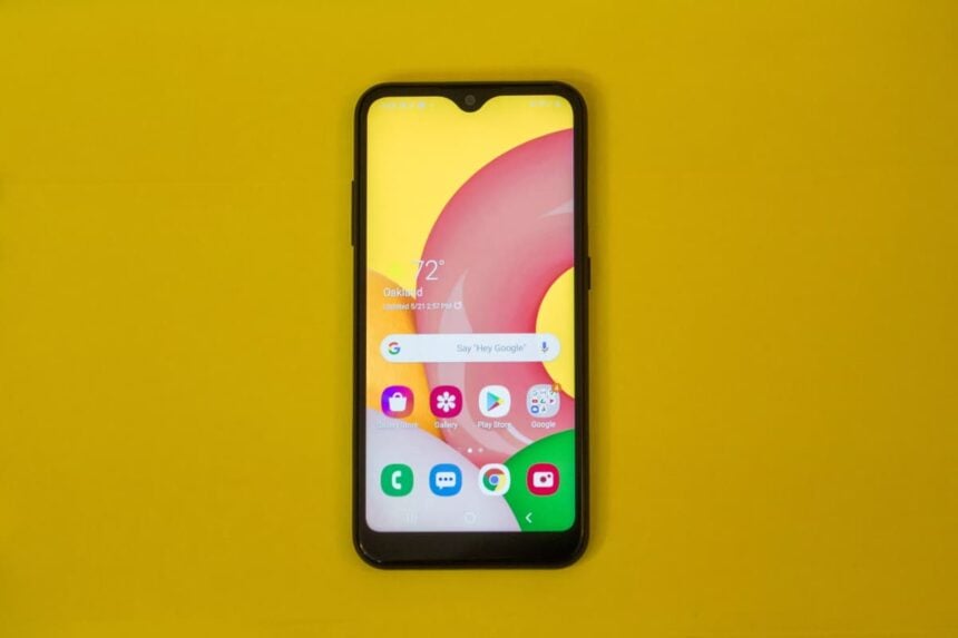 Samsung Galaxy A01 tela.