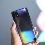 Galaxy A71 preto traseira.
