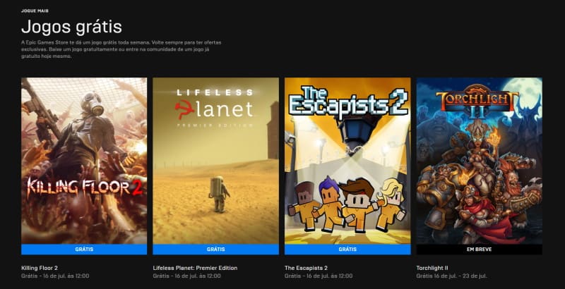Epic Games Store está disponibilizando três jogos gratuitos epic games store jogos gratis