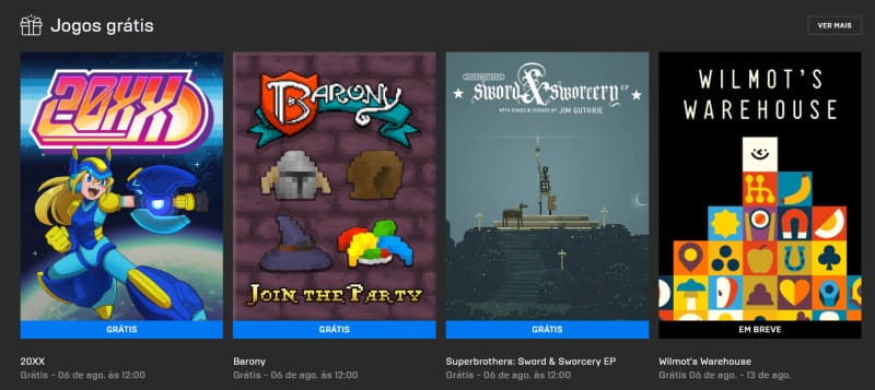Epic Games Store libera jogos gratuitos: 20XX, Barony e Superbrothers epic games store jogos gratuitos da semana