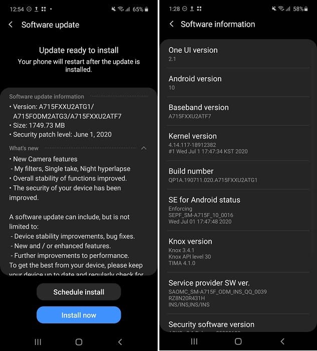 Galaxy A71 começa a receber One UI 2.1 em nova atualização Update Galaxy A71