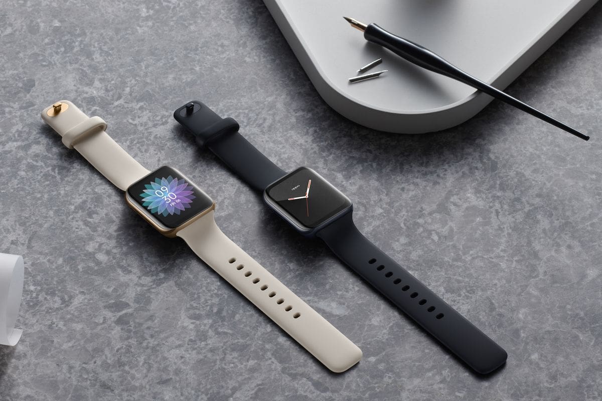 oppo watch preto e dourado