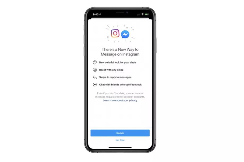 Facebook começa a mesclar mensagens do Instagram e Messenger instagram e messenger unidos