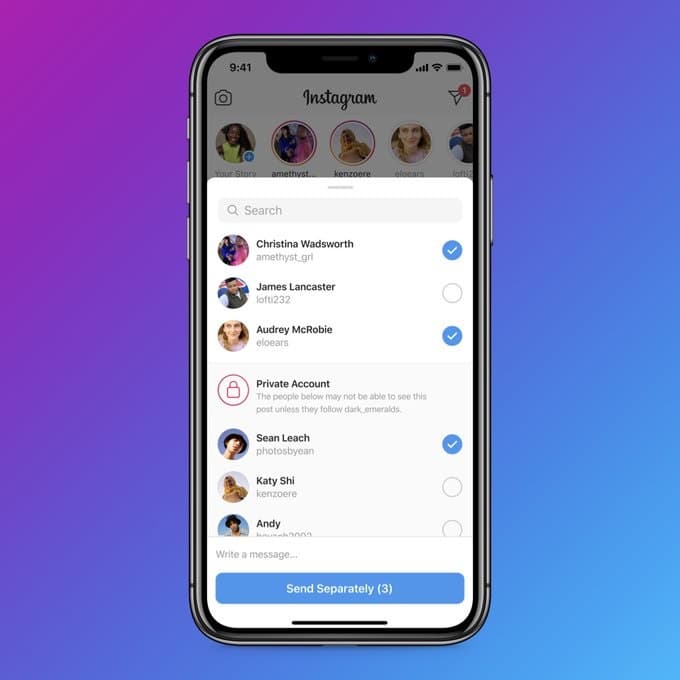 Instagram agora avisa antes do envio quem não pode ver um post privado Instagram novo recurso.