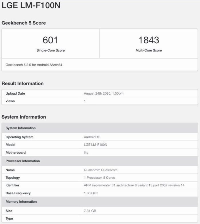 LG Wing 5G com tela giratória aparece em benchmark do Geekbench lg wing 5g geekbench benchmark