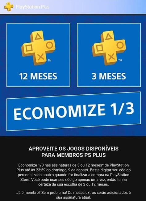 Sony libera desconto para quem assinar ou renovar a PS Plus Desconto Sony PS Plus.