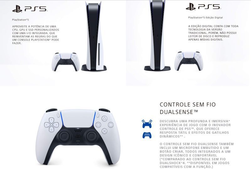 PlayStation 5 ganha página na Amazon Brasil com informações do console playstation 5 informacoes amazon brasil