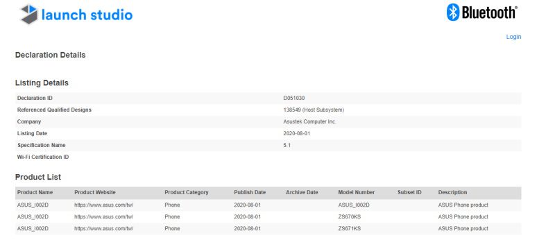 Zenfone 7 Pro ganha registro de certificação Bluetooth SIG zenfone 7 bluetooth sig
