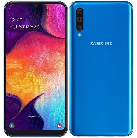 Galaxy A50 é atualizado com o pacote de segurança de setembro de 2020 Galaxy A50 azul.
