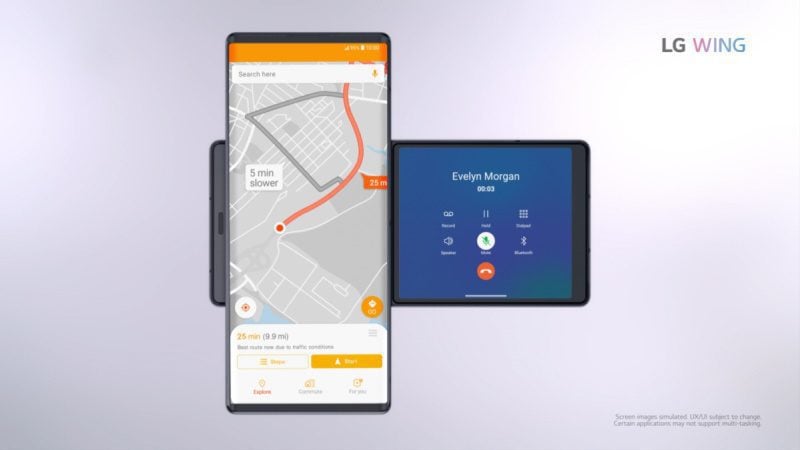 LG Wing é oficializado com tela giratória e três câmeras traseiras lg wing modo gps