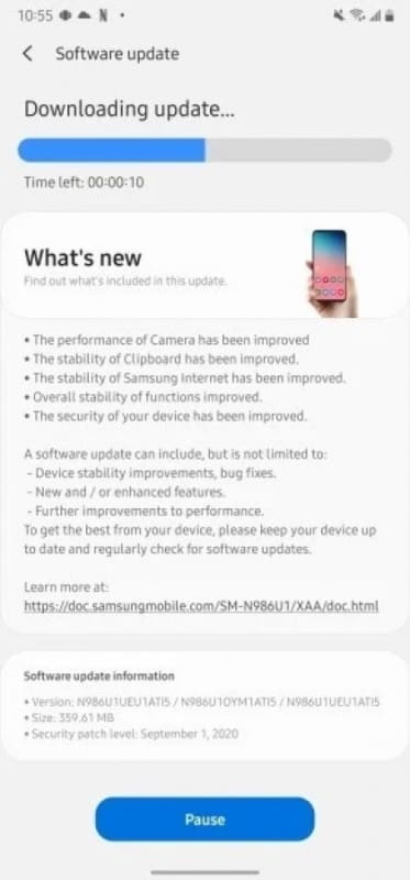 note 20 ultra atualizacao