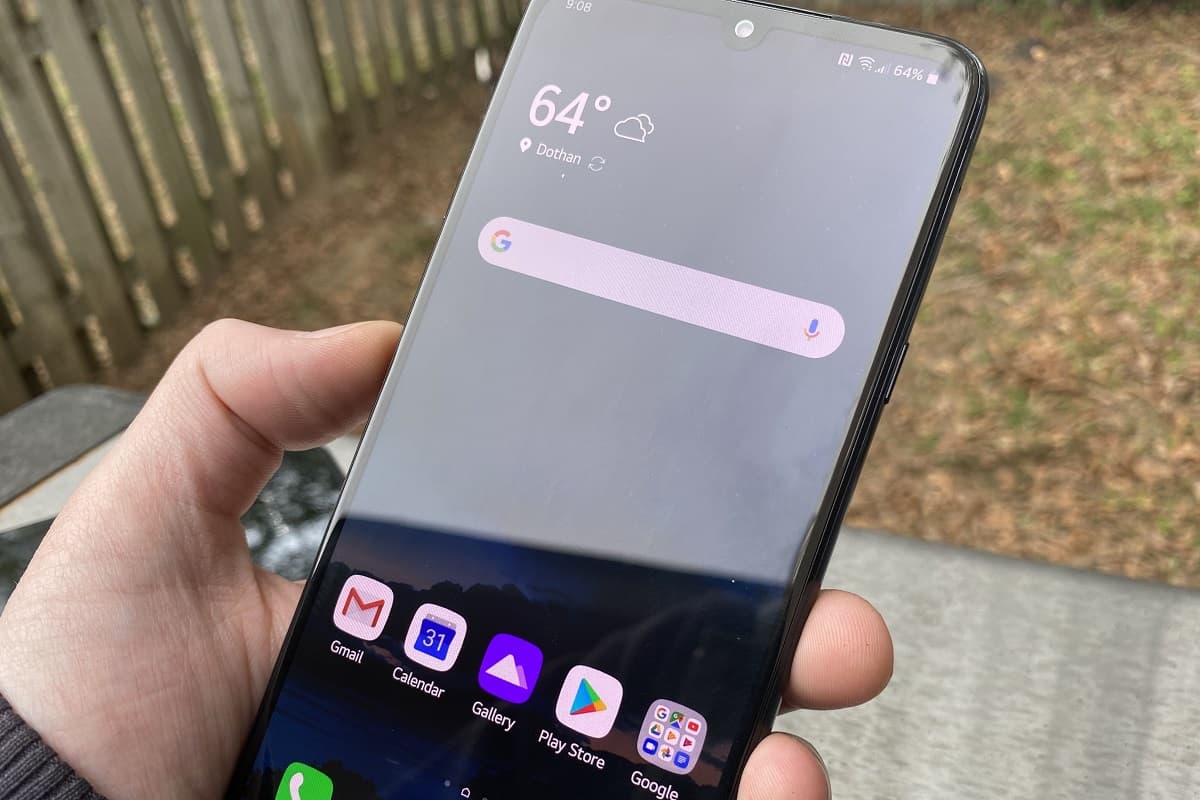 Smartphone LG tela.