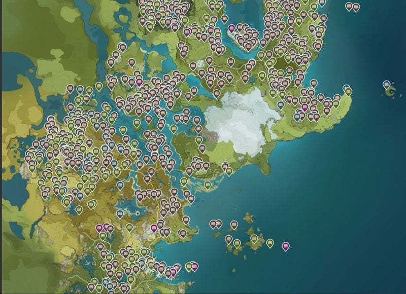 Genshin Impact: Mapa interativo dos baus, olhos de vento e geoculus baus genshin impact