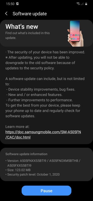 Samsung Galaxy A50 recebe atualização de segurança de outubro galaxy a50 atualizacao outubro