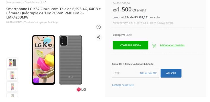LG lança LG K62 e LG K52 em loja online no Brasil, mas tem um porém lg k52 cinza