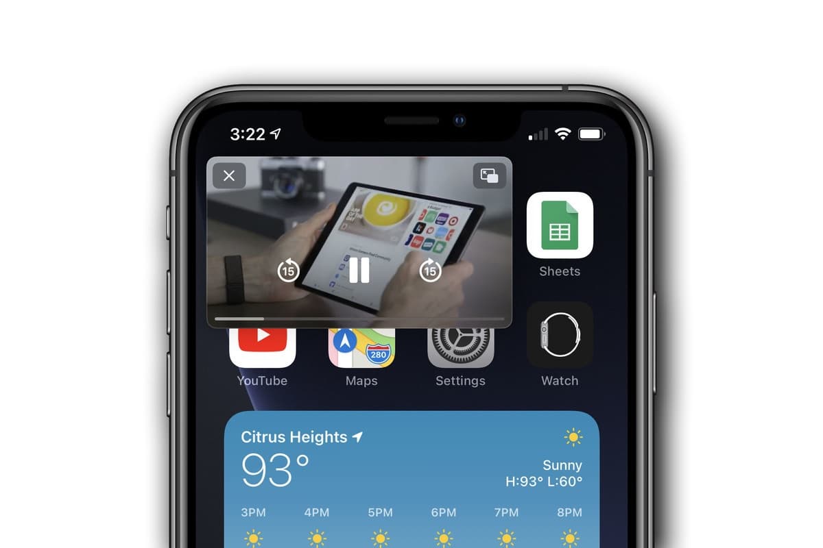 Modo PiP removido iOS 14;