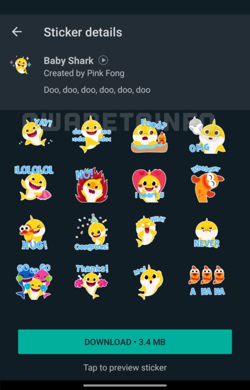 WhatsApp ganha figurinhas animadas do Baby Shark em nova versão whatsapp baby shark