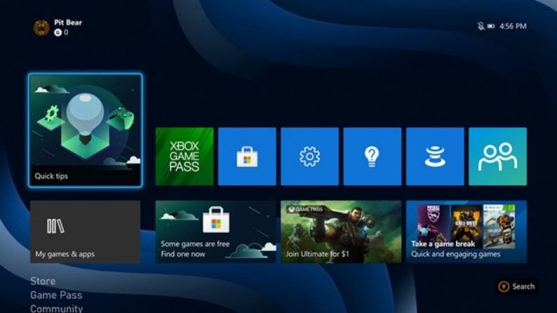 Nova Xbox UI é lançada com boot 50% mais rápido e otimizações visuais xbox ui tela inicial