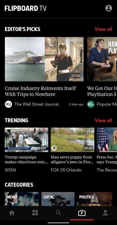 Flipboard recebe atualização que implementa o modo escuro flipboard captura de tela modo escuro
