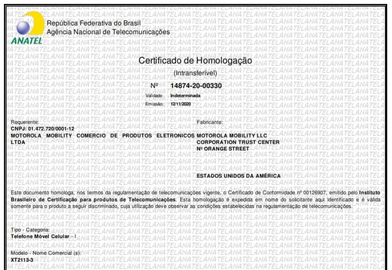 Moto G 5G é homologado na Anatel e deve lançado em breve no Brasil moto g 5g no brasil anatel