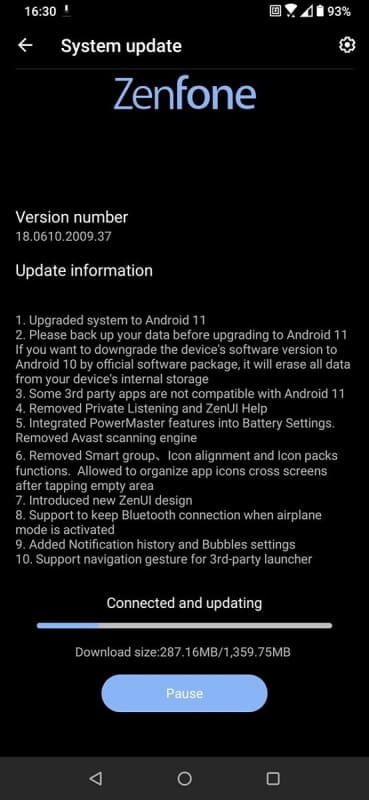 Zenfone 6 recebe atualização para versão estável do Android 11 captura de tela android 11 zenfone 6