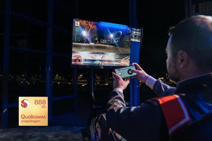 Carros controlados pela rede 5G mmWave com o Snapdragon 888 5G.