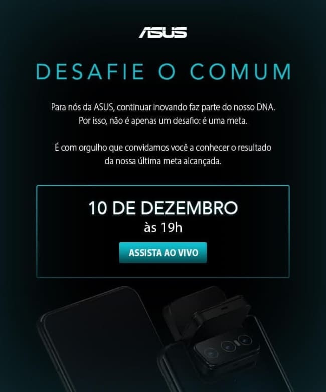 ASUS marca evento de lançamento do Zenfone 7 para 10 de dezembro zenfone 7 data de lancamento