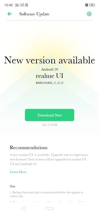 realme c2 android 10