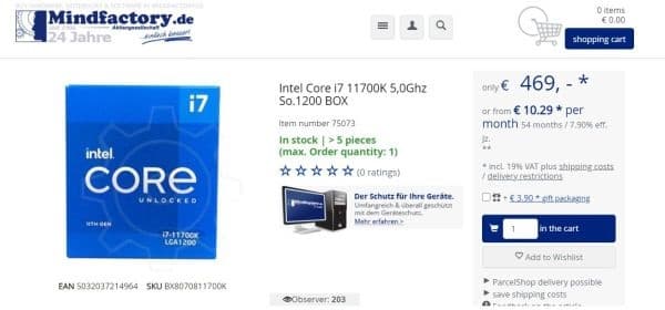 Intel Core i7-11700K tem vendas iniciadas antes do previsto na Alemanha Intel Core i7-11700k lançamento antecipado