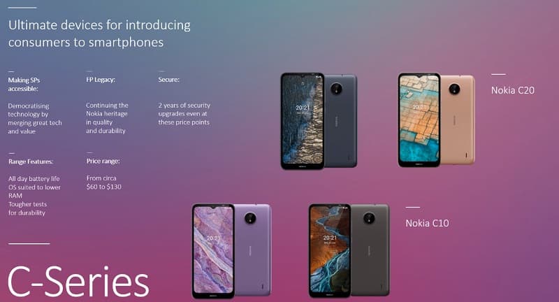 Nokia C10, C20, G10, G20, X10 e X20 são oficializados pela HMD Global Série Nokia C