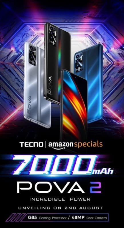 Tecno Pova 2 é lançado com bateria de 7.000 mAh e lente IA tecno pova 2