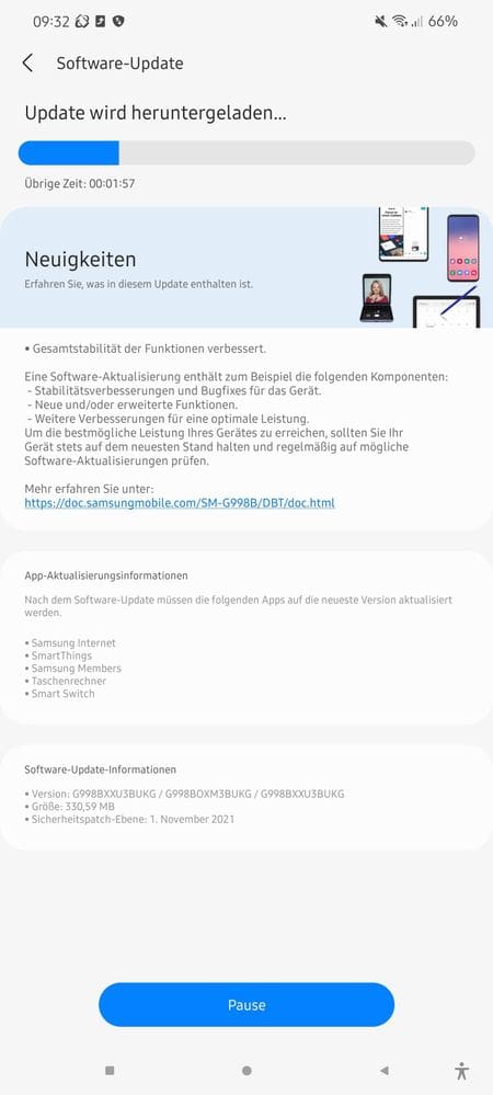 Samsung libera atualização da One UI 4.0 para linha Galaxy S21 captura de tela update one ui 4.0