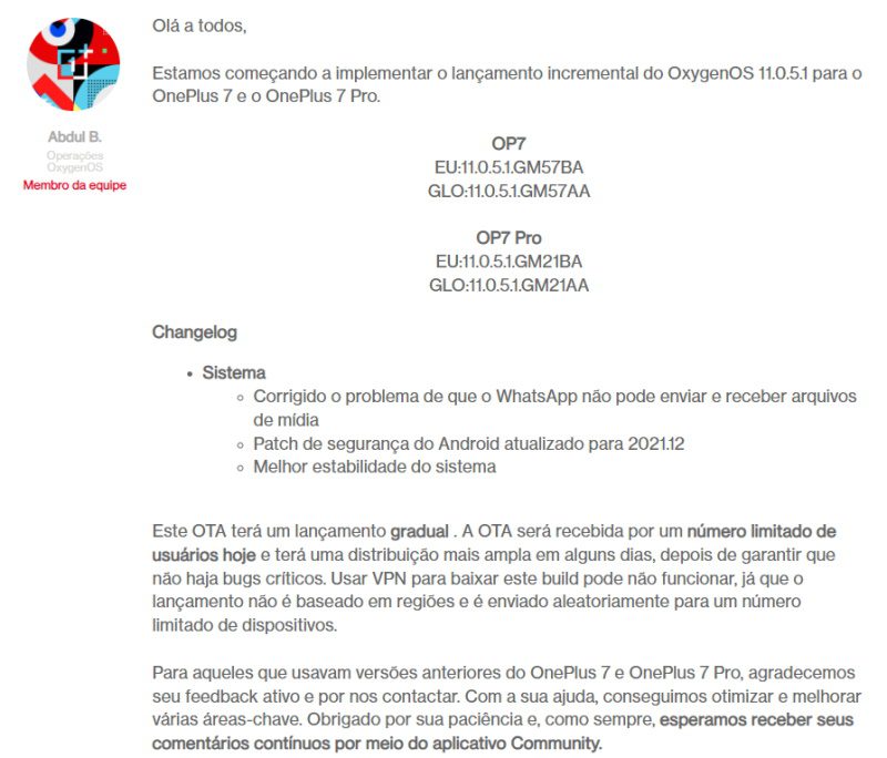 OnePlus 7 e 7T recebem atualização de dezembro com correções importantes informacoes sobre atualizacao oneplus 7t