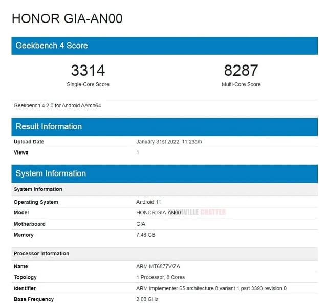 Honor 60 SE tem especificações técnicas reveladas em benchmark Benchmark Honor 60 SE