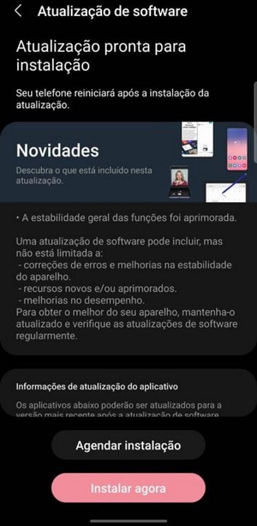 atualizacao galaxy s22 marco
