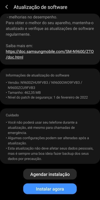 Galaxy Note 9 é atualizado novamente com o pacote de segurança de fevereiro no Brasil galaxy note 9 samsung fevereiro