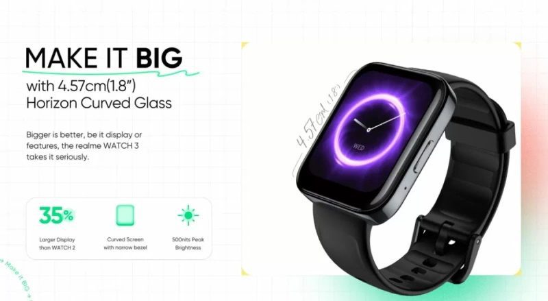 Realme Watch 3: Smartwatch será lançado no dia 26 de julho realme watch 3 tela
